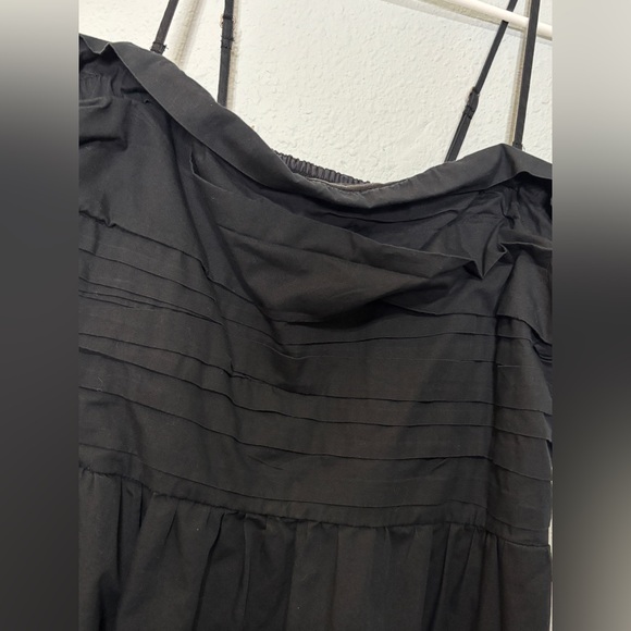 Abercrombie & Fitch Folded Bodice Strapless Black Poplin Midi Dress w/ Straps XL - Picture 5 of 8
